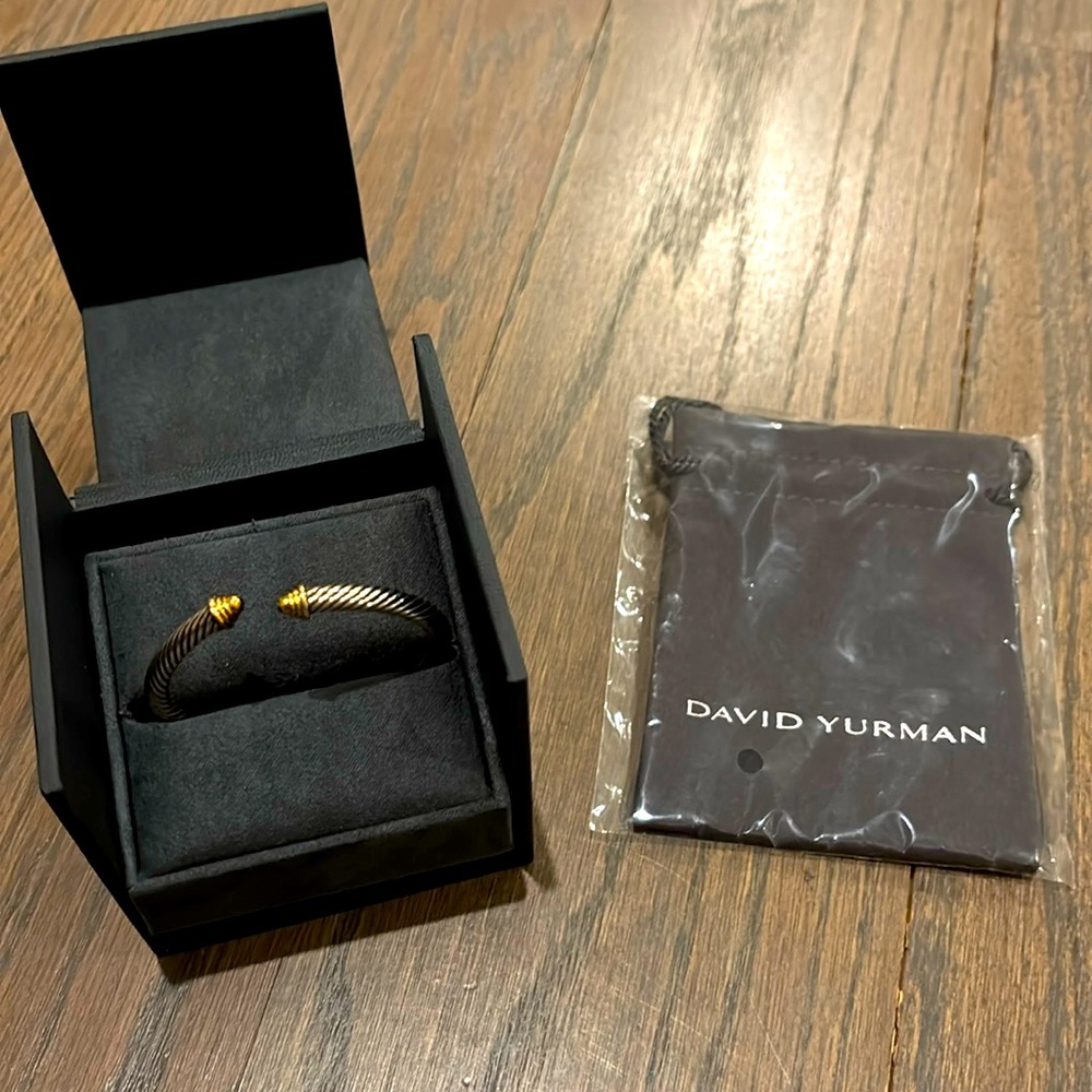 David Yurman cable two tone bracelet womens small